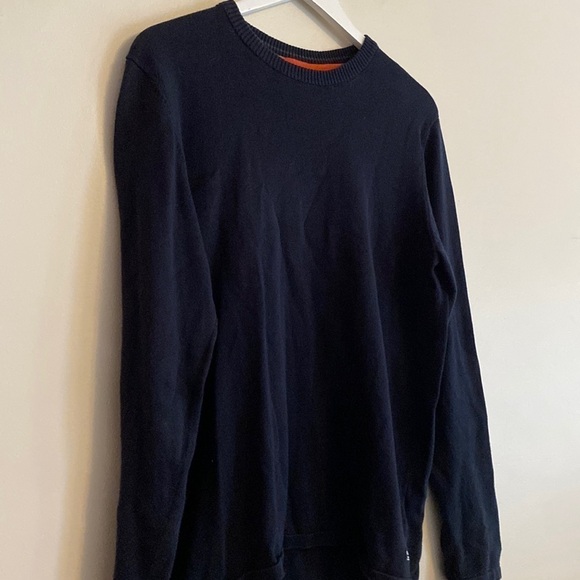 Jack & Jones PRODUKT Crewneck Textured Knit Pullover Sweater in Navy Blue - Picture 2 of 8